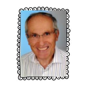 Foto vom Herrn Wögerer in einem gezeichneten Bilderrahmen.