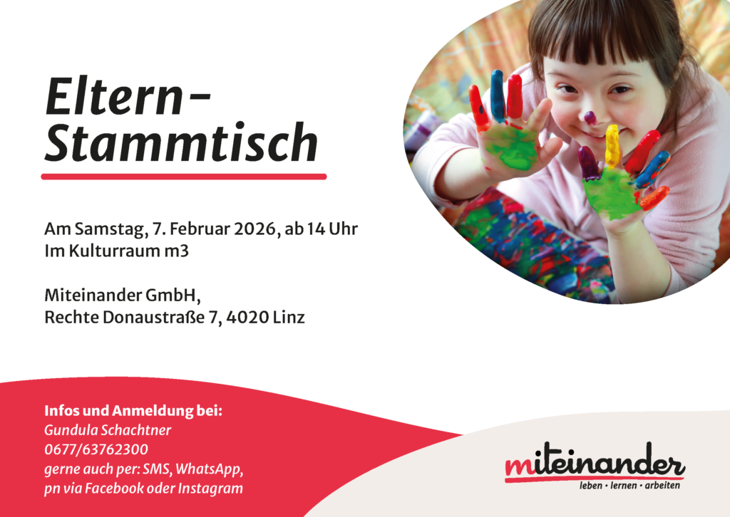 Eine Einladung mit den Infos zum Elternstammtisch